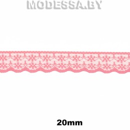 133-1 Кружево синтетич. 20мм Ц:Коралловый