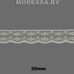 133-1 Кружево синтетическое 20мм Ц:Молочный