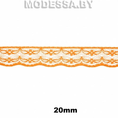 133-1 Кружево синтетич. 20мм Ц:Оранжевый