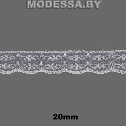 133-1 Кружево синтетическое 20мм Ц:Белый 