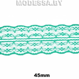 133-2 Кружево синтетич. 45мм Ц:1 Т.Мятный