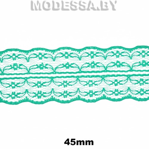 133-2 Кружево синтетич. 45мм Ц:1 Т.Мятный