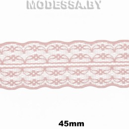 133-2 Кружево синтетич. 45мм Ц:2 Т.Розовый