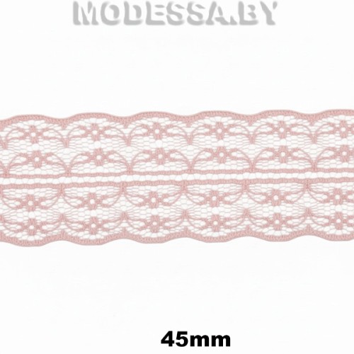 133-2 Кружево синтетич. 45мм Ц:2 Т.Розовый