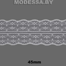 133-2 Кружево синтетическое 45мм Ц:6 Белый