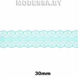 1658-2 Кружево синтетич. 30мм Ц:11 Мятный