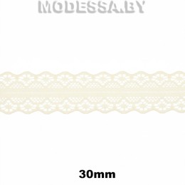 1658-2 Кружево синтетич. 30мм Ц:2 Молочный