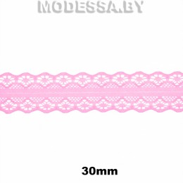 1658-2 Кружево синтетич. 30мм Ц:3 Розовый 