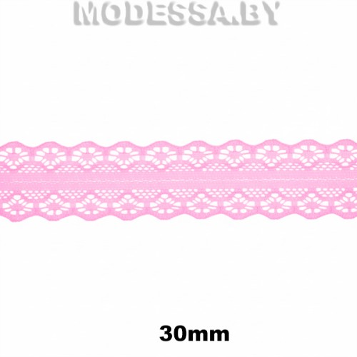 1658-2 Кружево синтетич. 30мм Ц:3 Розовый 