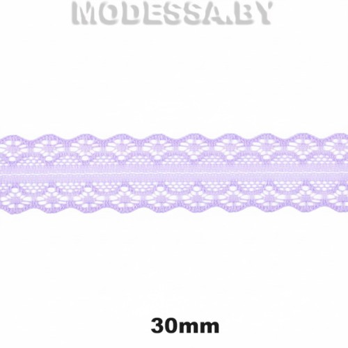 1658-2 Кружево синтетич. 30мм Ц:3 Сиреневый