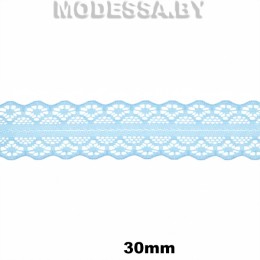 1658-2 Кружево синтетическое 30мм Ц:5 Голубой