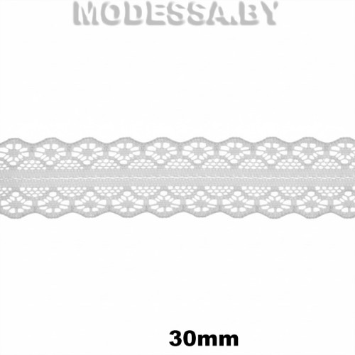 1658-2 Кружево синтетич. 30мм Ц:6 Св.Серый 