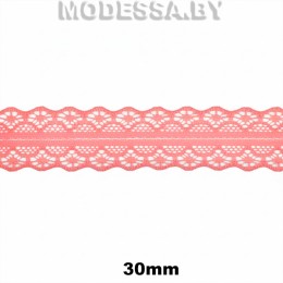 1658-2 Кружево синтетич. 30мм Ц:6 Коралловый 