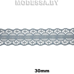 1658-2 Кружево синтетическое 30мм Ц:8 Серый