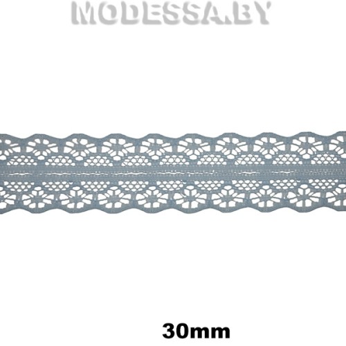 1658-2 Кружево синтетическое 30мм Ц:8 Серый