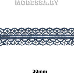 1658-2 Кружево синтетическое 30мм Ц:9 Т.Синий