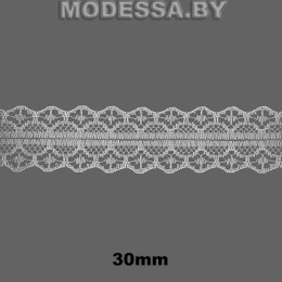 1658-2 Кружево синтетич. 30мм Ц:Молочный 