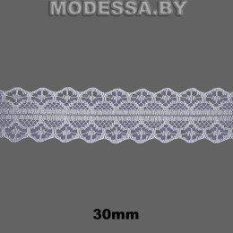 1658-2 Кружево синтетическое 30мм Ц:Белый 