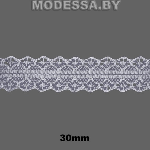 1658-2 Кружево синтетическое 30мм Ц:Белый 