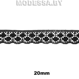 171 Кружево синтетическое 20мм Ц:Чёрный 