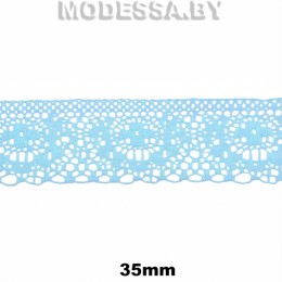 187 Кружево синтетическое 35мм Ц:1 Голубой