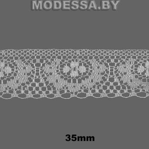 187 Кружево синтетическое 35мм Ц:2 Белый
