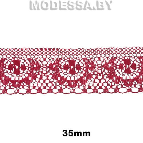 187 Кружево синтетическое 35мм Ц:Бордовый