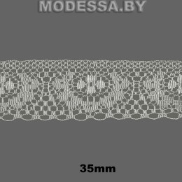 187 Кружево синтетическое 35мм Ц:Молочный 