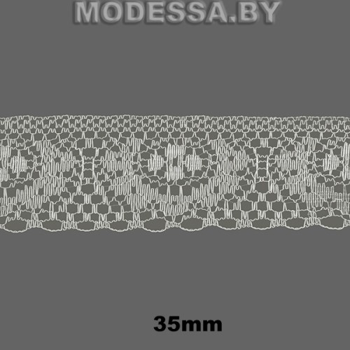 187 Кружево синтетическое 35мм Ц:Молочный 
