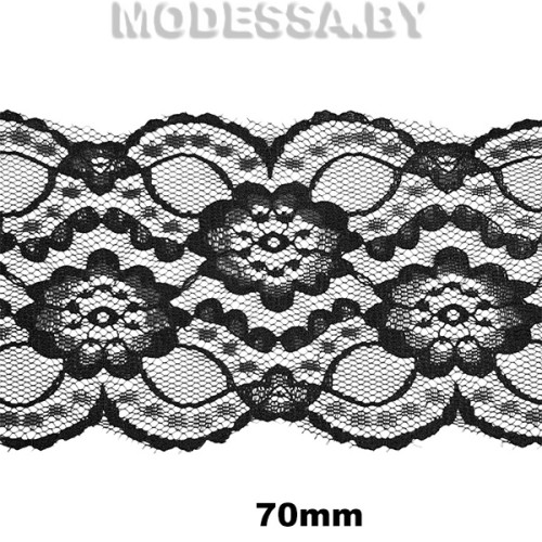2061 Кружево синтетическое 70мм Ц:Чёрный 