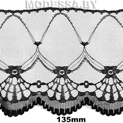 2071 Кружево синтетическое 135мм Ц:Чёрный 