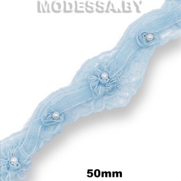 2169-А Кружево синтетич. 50мм Ц:Голубой 