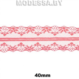 325-2 Кружево синтетич. 40мм Ц:10 Коралловый