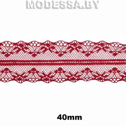 325-2 Кружево синтетич. 40мм Ц:14 Бордовый