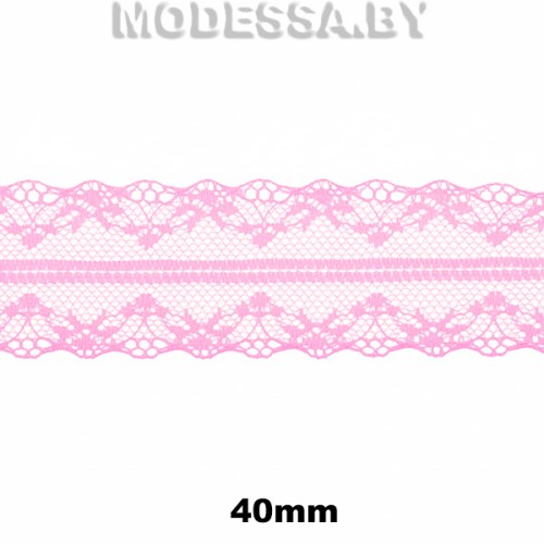 325-2 Кружево синтетическое 40мм Ц:2 Розовый