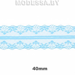 325-2 Кружево синтетическое 40мм Ц:5 Голубой
