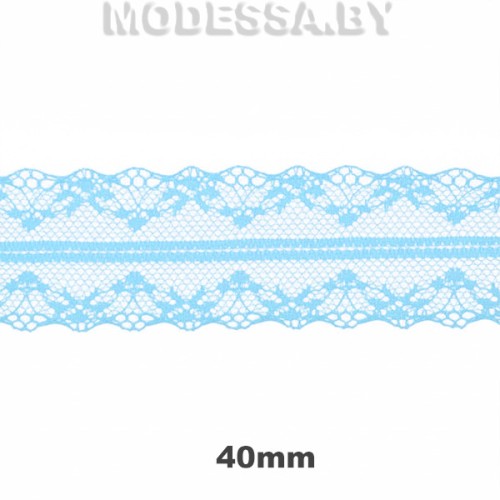 325-2 Кружево синтетическое 40мм Ц:5 Голубой