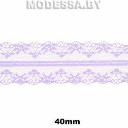 325-2 Кружево синтетич. 40мм Ц:7 Сиреневый