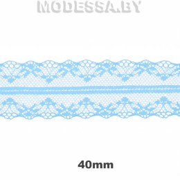 325-2 Кружево синтетическое 40мм Ц:Голубой 