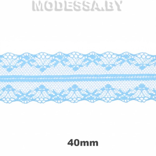 325-2 Кружево синтетическое 40мм Ц:Голубой 