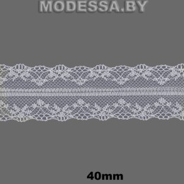 325-2 Кружево синтетическое 40мм Ц:Белый 