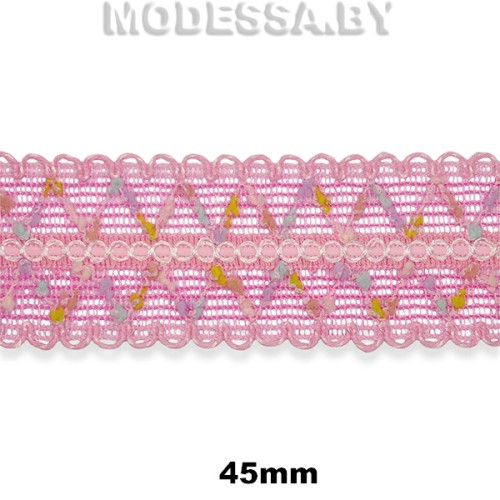 3842 CTZ Кружево синт. 45мм Ц:1 Розовый 