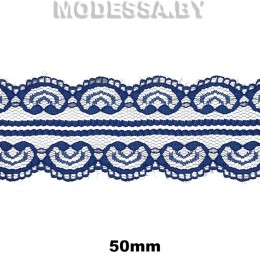 5002-2 Кружево синтетическое 50мм Ц:1 Т.Синий