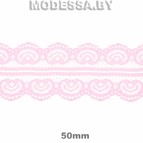 5002-2 Кружево синтетическое 50мм Ц:Розовый 