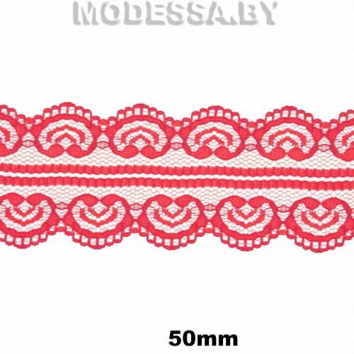 5002-2 Кружево синтетическое 50мм Ц:Красный 