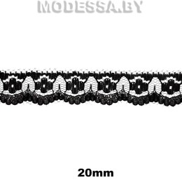 5142-1 Кружево синтетическое 20мм Ц:Чёрный 