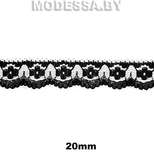 5142-1 Кружево синтетическое 20мм Ц:Чёрный 