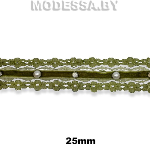 6150 CF/403 Т Тесьма синт. 25мм Ц:Зелёный