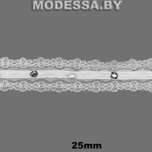 6150 CF/403 Т Тесьма синт. 25мм Ц:Белый 