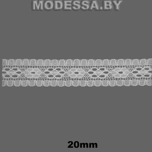 706 Кружево синтетич. 20мм Ц:1 Молочный